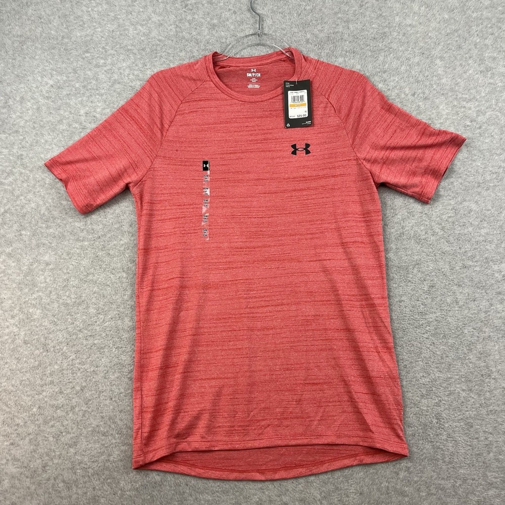 UNDER ARMOUR TIGER TECH 2.0 MEN'S TRAINING PERFORMANCE STYLE SHIRT S SALMON PINK
